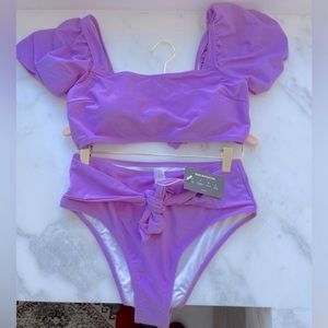 NWT Two Piece Puff Sleeve Swimsuit - Size M